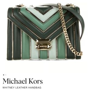 Michael Kors Racing Green leather shoulder bag